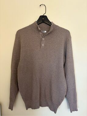 Comfort Knit Henley Cardigan in Taupe